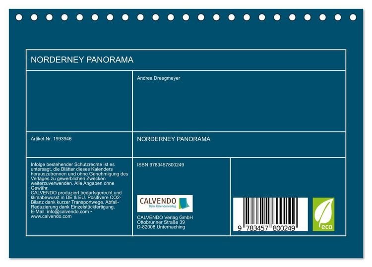 Produktbild: NORDERNEY PANORAMA (Tischkalender 2026 DIN A5 quer), CALVENDO Monatskalender