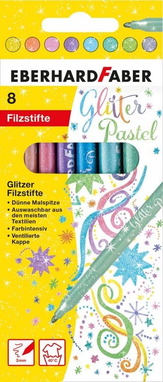 Produktbild: Filzstifte Glitzer Pastell