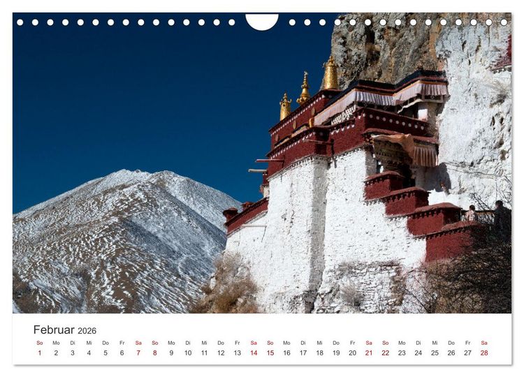 Produktbild: Tibet - Kloster und Landschaft (Wandkalender 2026 DIN A4 quer), CALVENDO Monatskalender