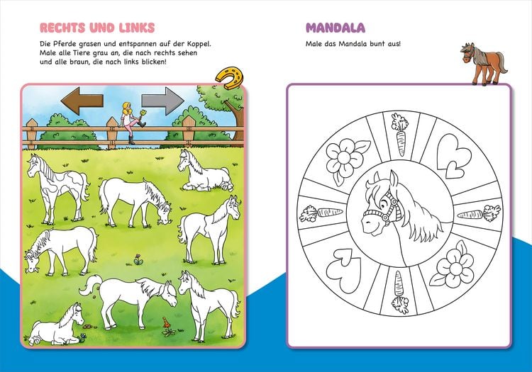 Produktbild: Malen und R&auml;tseln f&uuml;r Kindergartenkinder. Pferde