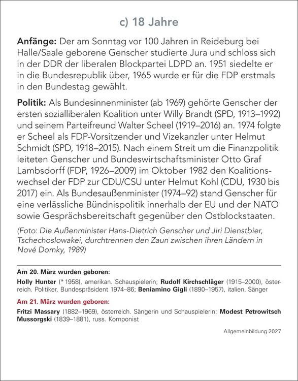 Produktbild: Allgemeinbildung Tagesabrei&szlig;kalender 2027 - Das t&auml;gliche Wissens-Quiz