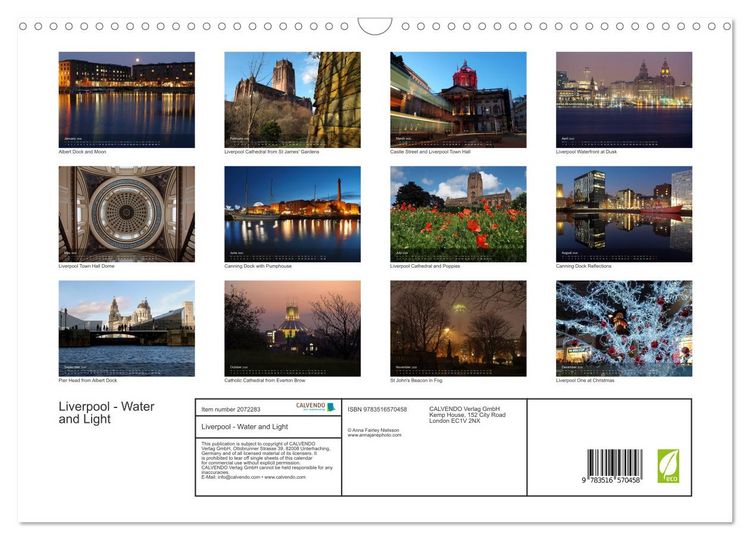 Produktbild: Liverpool - Water and Light (Wall Calendar 2026 DIN A3 landscape), CALVENDO 12 Month Wall Calendar