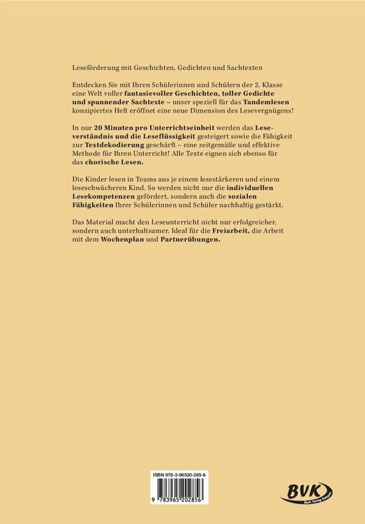 Produktbild: Tandemlesen 2. Klasse