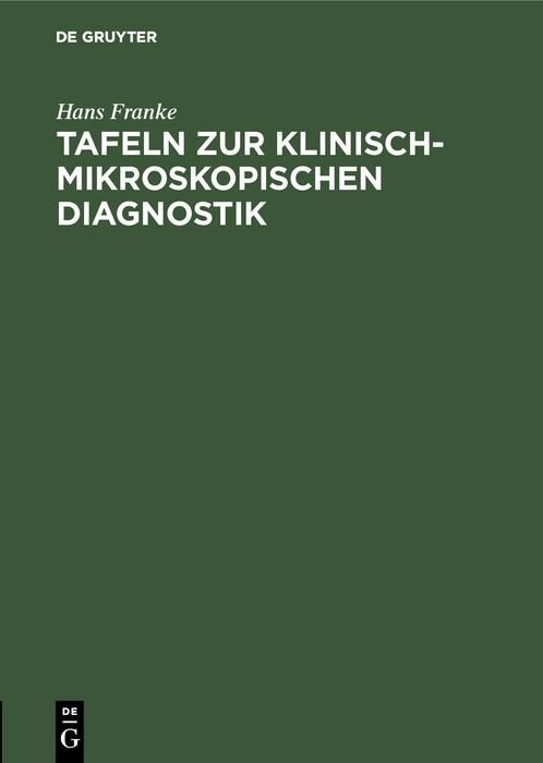 Produktbild: Tafeln zur klinisch-mikroskopischen Diagnostik