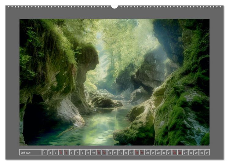 Produktbild: Tr&auml;umereien in Gr&uuml;n (hochwertiger Premium Wandkalender 2026 DIN A2 quer), Kunstdruck in Hochglanz