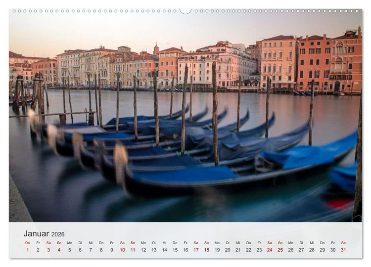 Produktbild: Venedig - Romantische Stadt am Canal Grande (hochwertiger Premium Wandkalender 2026 DIN A2 quer), Kunstdruck in Hochglanz