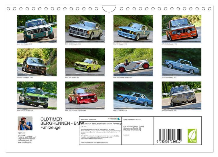 Produktbild: OLDTIMER BERGRENNEN - BMW Fahrzeuge (Wandkalender 2025 DIN A4 quer), CALVENDO Monatskalender