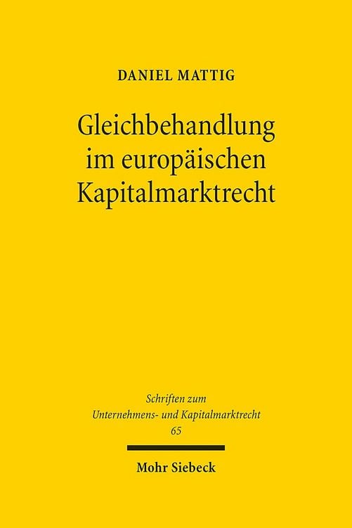 Produktbild: Gleichbehandlung im europäischen Kapitalmarktrecht