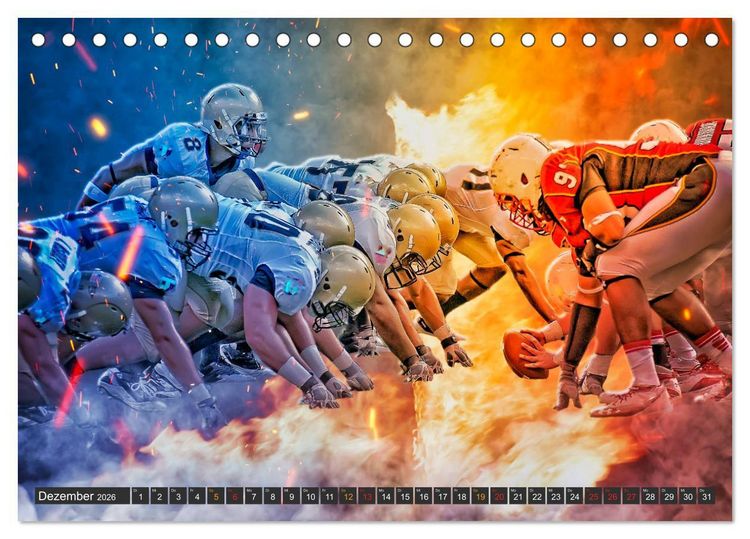 Produktbild: Faszination American Football (Tischkalender 2026 DIN A5 quer), CALVENDO Monatskalender