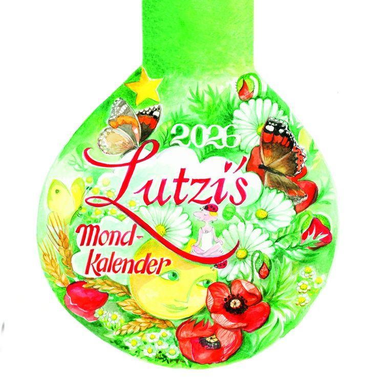 Produktbild: Lutzis Mondkalender rund Ø 16cm (Tagesabreisskalender) 2026