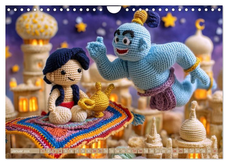 Produktbild: Amigurumi Erz&auml;hlzauber. Fantastische Geschichten als H&auml;kelkunst inszeniert (Wandkalender 2026 DIN A4 quer), CALVENDO Monatskalender