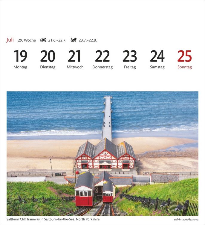 Produktbild: England Sehnsuchtskalender 2027 - Wochenkalender mit 53 Postkarten