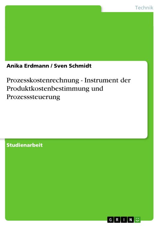 Produktbild: Prozesskostenrechnung - Instrument der Produktkostenbestimmung und Prozesssteuerung