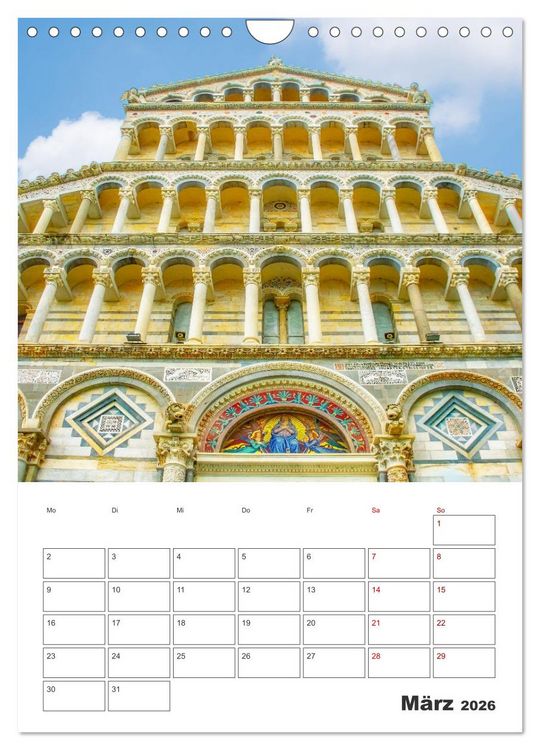 Produktbild: Pisa - Reiseplaner (Wandkalender 2026 DIN A4 hoch), CALVENDO Monatskalender