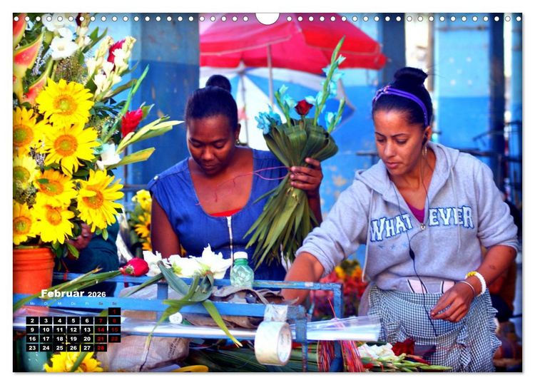 Produktbild: Bl&uuml;hendes Havanna - Blumenh&auml;ndler in der kubanischen Hauptstadt (Wandkalender 2026 DIN A3 quer), CALVENDO Monatskalender
