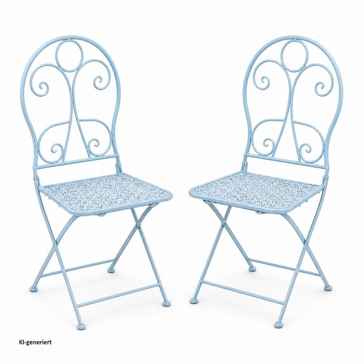 Produktbild: HTI-Living Gartenstuhl 2er-Set Solea Blau Gartenstuhl 2er-Set Solea Blau
