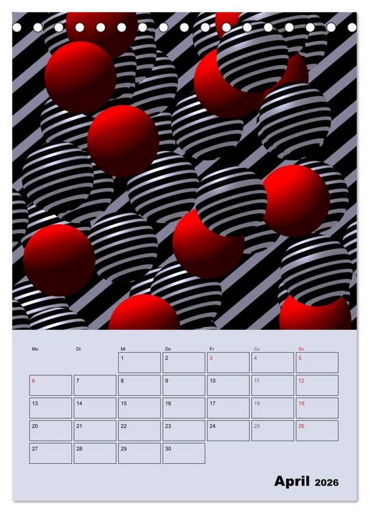 Produktbild: OpArt und mehr (Tischkalender 2026 DIN A5 hoch), CALVENDO Monatskalender
