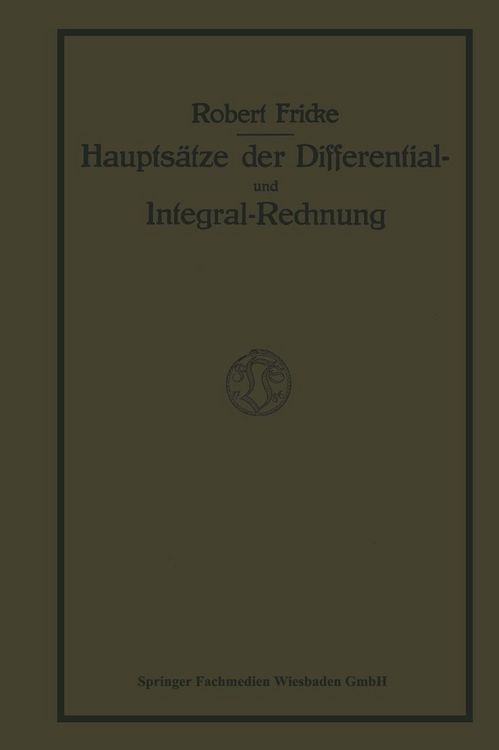 Produktbild: Haupts&auml;tze der Differential- und Integralrechnung