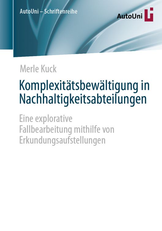 Produktbild: Komplexit&auml;tsbew&auml;ltigung in Nachhaltigkeitsabteilungen