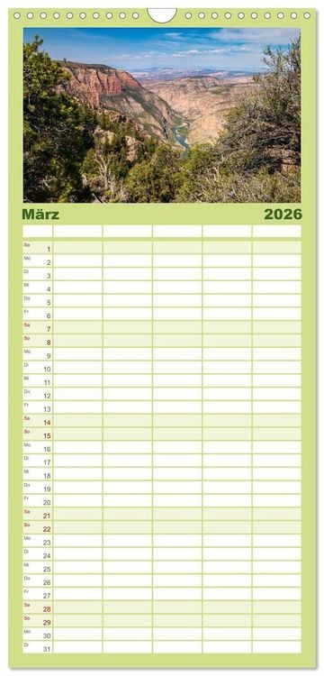 Produktbild: Familienplaner 2026 - Westw&auml;rts - &Uuml;ber die Rocky Mountains zum Pazifik mit 5 Spalten (Wandkalender, 21 x 45 cm) CALVENDO