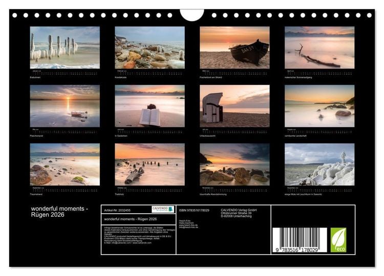 Produktbild: wonderful moments - R&uuml;gen 2026 (Wandkalender 2026 DIN A4 quer), CALVENDO Monatskalender