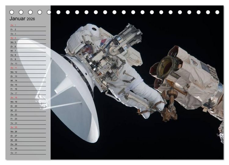 Produktbild: Missionen im Weltall (Tischkalender 2026 DIN A5 quer), CALVENDO Monatskalender
