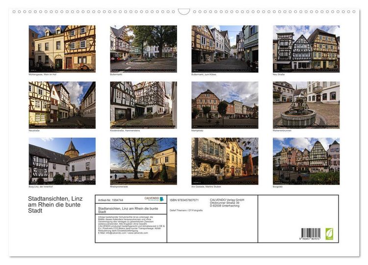 Produktbild: Stadtansichten, Linz am Rhein die bunte Stadt (Wandkalender 2026 DIN A2 quer), CALVENDO Monatskalender