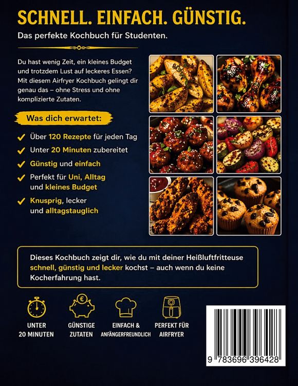 Produktbild: Das ultimative Studenten Airfryer Kochbuch