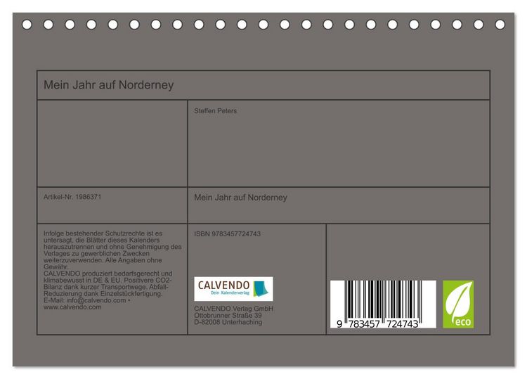Produktbild: Mein Jahr auf Norderney (Tischkalender 2026 DIN A5 quer), CALVENDO Monatskalender