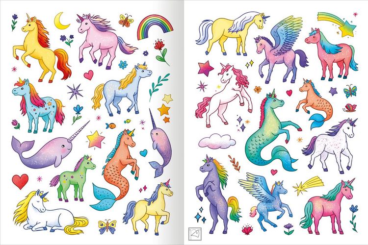 Produktbild: Mein schillerndes Stickerheft &ndash; Zauberhafte Einhornwelt
