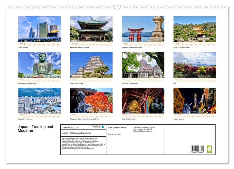 Produktbild: Japan - Traditon und Moderne (Wandkalender 2026 DIN A2 quer), CALVENDO Monatskalender