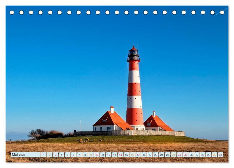 Produktbild: Leuchtt&uuml;rme - maritime Wegweiser (Tischkalender 2026 DIN A5 quer), CALVENDO Monatskalender
