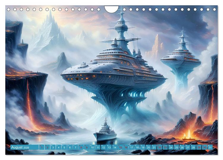 Produktbild: Futuristische Giganten Eine Welt von Morgen (Wandkalender 2026 DIN A4 quer), CALVENDO Monatskalender