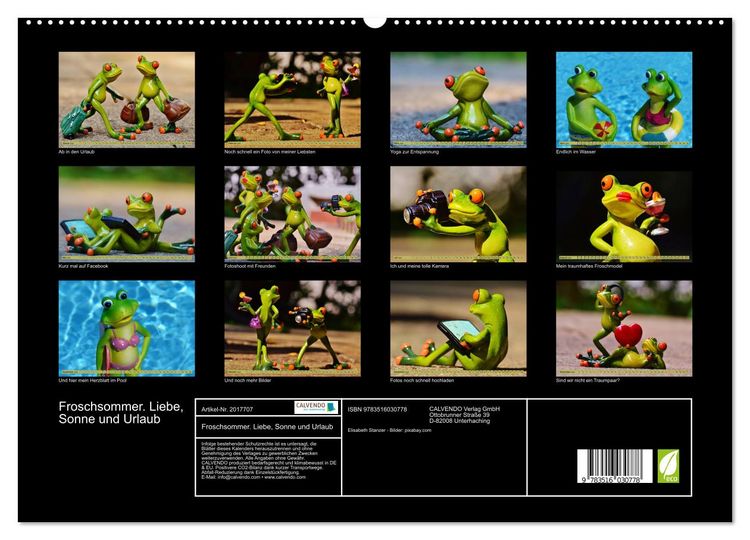 Produktbild: Froschsommer. Liebe, Sonne und Urlaub (hochwertiger Premium Wandkalender 2026 DIN A2 quer), Kunstdruck in Hochglanz