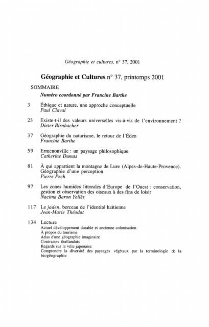 Produktbild: Geographie et cultures no. 37