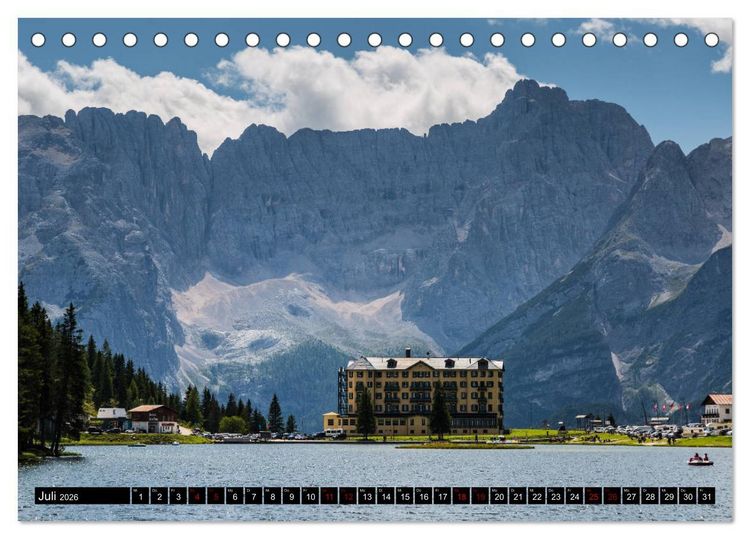 Produktbild: Bergseen in den Dolomiten (Tischkalender 2026 DIN A5 quer), CALVENDO Monatskalender