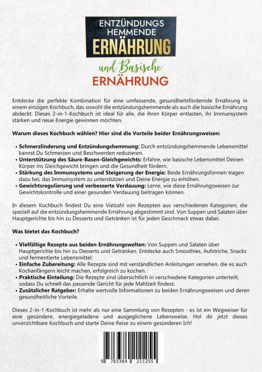Produktbild: Entz&uuml;ndungshemmende Ern&auml;hrung und Basische Ern&auml;hrung
