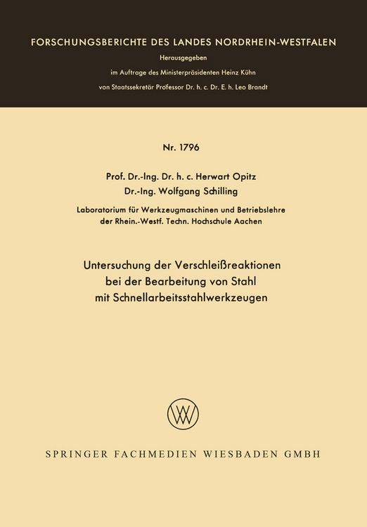 Produktbild: Untersuchung der Verschlei&szlig;reaktionen bei der Bearbeitung von Stahl mit Schnellarbeitsstahlwerkzeugen