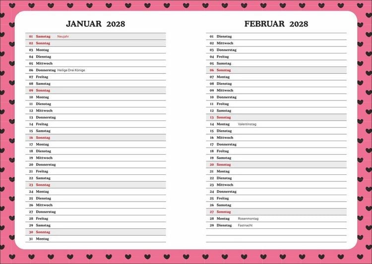 Produktbild: Hello Kitty 17-Monats-Kalenderbuch A5 2027 - 17 Monate. Von August 2026 bis Dezember 2027