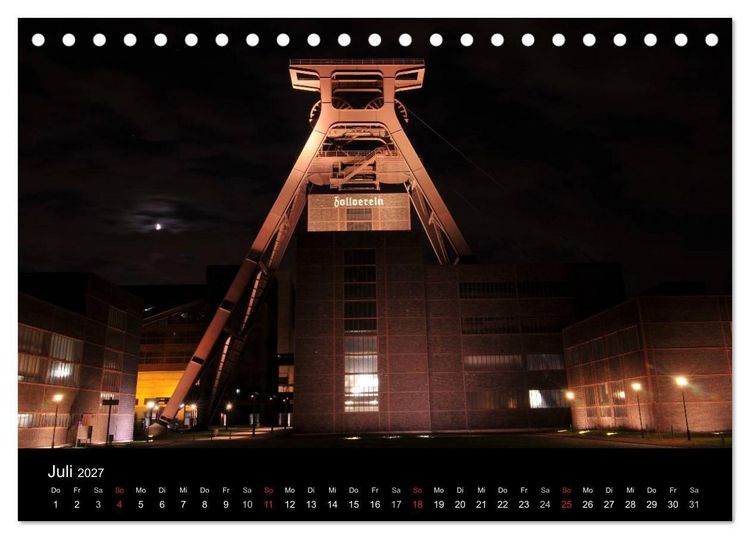 Produktbild: Impressionen Ruhrgebiet bei Nacht (Tischkalender 2027 DIN A5 quer), CALVENDO Monatskalender