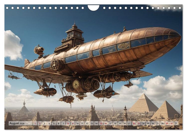 Produktbild: Steampunk - fantastische Flugger&auml;te (Wandkalender 2026 DIN A4 quer), CALVENDO Monatskalender