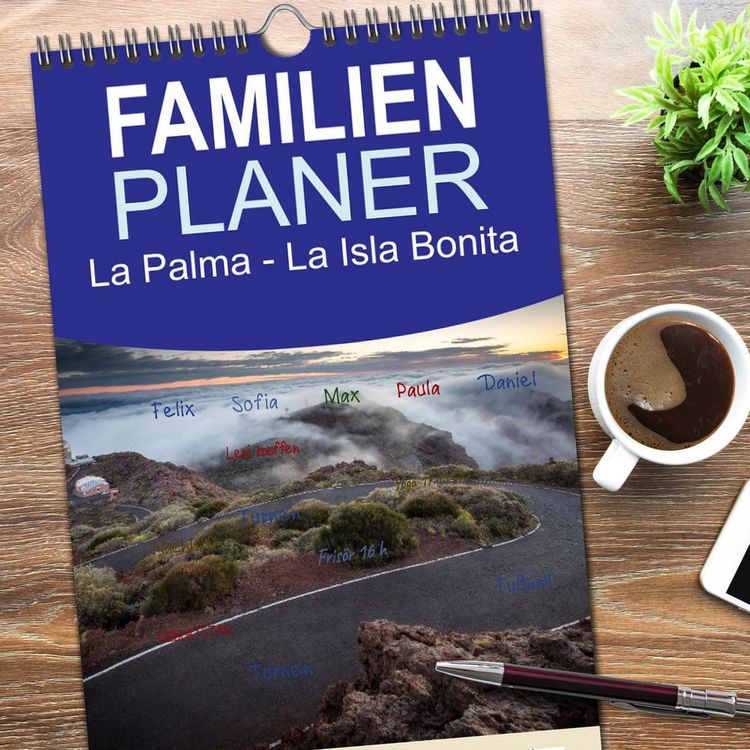 Produktbild: Familienplaner 2026 - La Palma - La Isla Bonita mit 5 Spalten (Wandkalender, 21 x 45 cm) CALVENDO