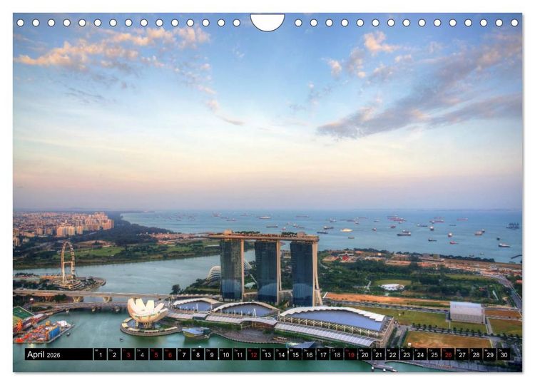 Produktbild: Singapur - Einzigartige Skylines (Wandkalender 2026 DIN A4 quer), CALVENDO Monatskalender