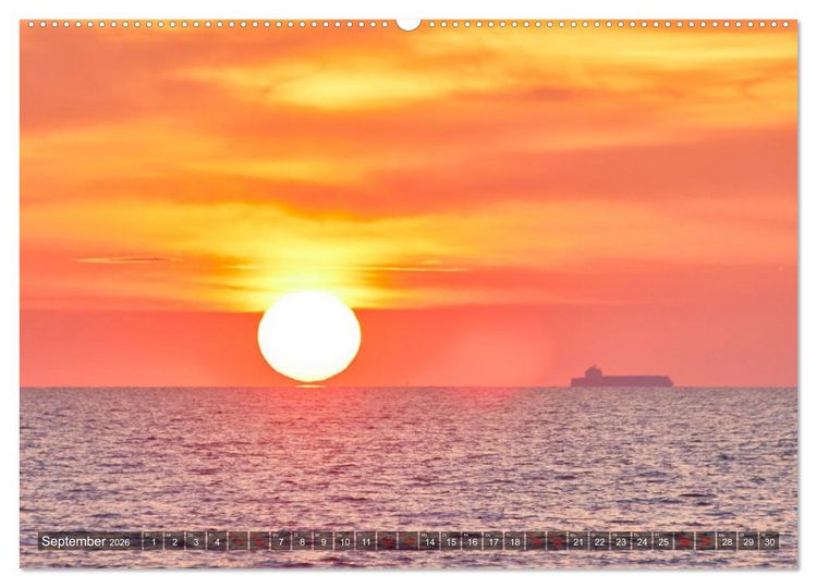 Produktbild: Sonnenunterg&auml;nge an Ostseek&uuml;ste und Bodden (Wandkalender 2026 DIN A2 quer), CALVENDO Monatskalender