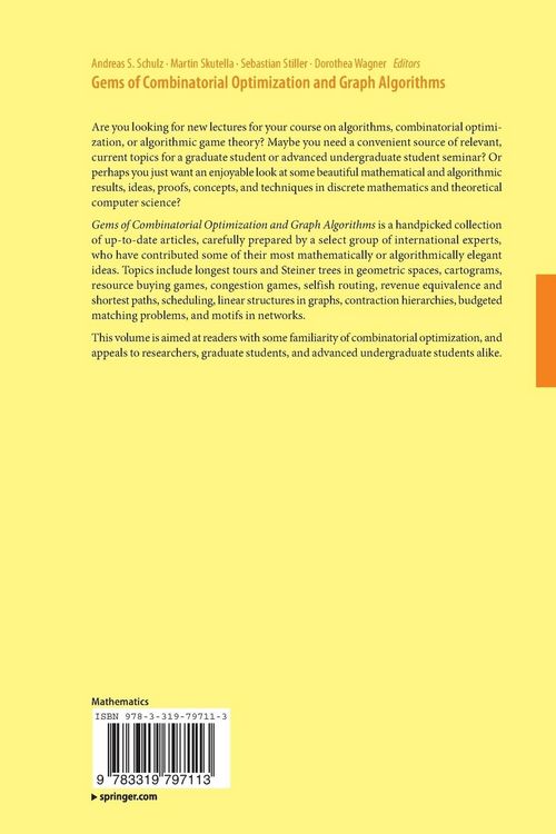 Produktbild: Gems of Combinatorial Optimization and Graph Algorithms