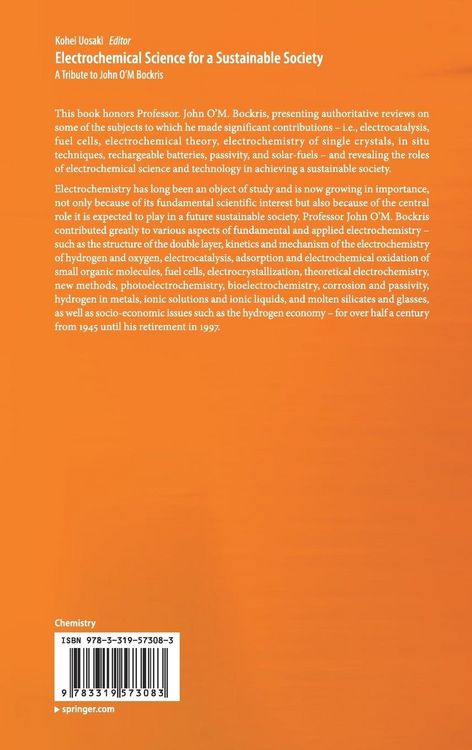 Produktbild: Electrochemical Science for a Sustainable Society