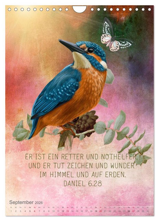 Produktbild: Bibelworte f&uuml;r Vogelfreunde (Wandkalender 2026 DIN A4 hoch), CALVENDO Monatskalender