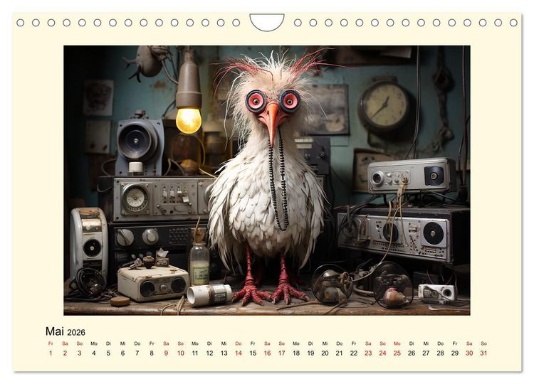 Produktbild: Verr&uuml;ckte H&uuml;hner (Wandkalender 2026 DIN A4 quer), CALVENDO Monatskalender