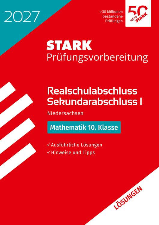 Produktbild: STARK L&ouml;sungen zu Mathematik - Realschulabschluss 2027 Niedersachsen - Pr&uuml;fungsvorbereitung