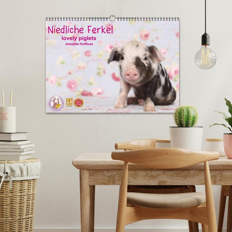 Produktbild: Niedliche Ferkel lovely piglets 2026 (Wandkalender 2026 DIN A3 quer), CALVENDO Monatskalender
